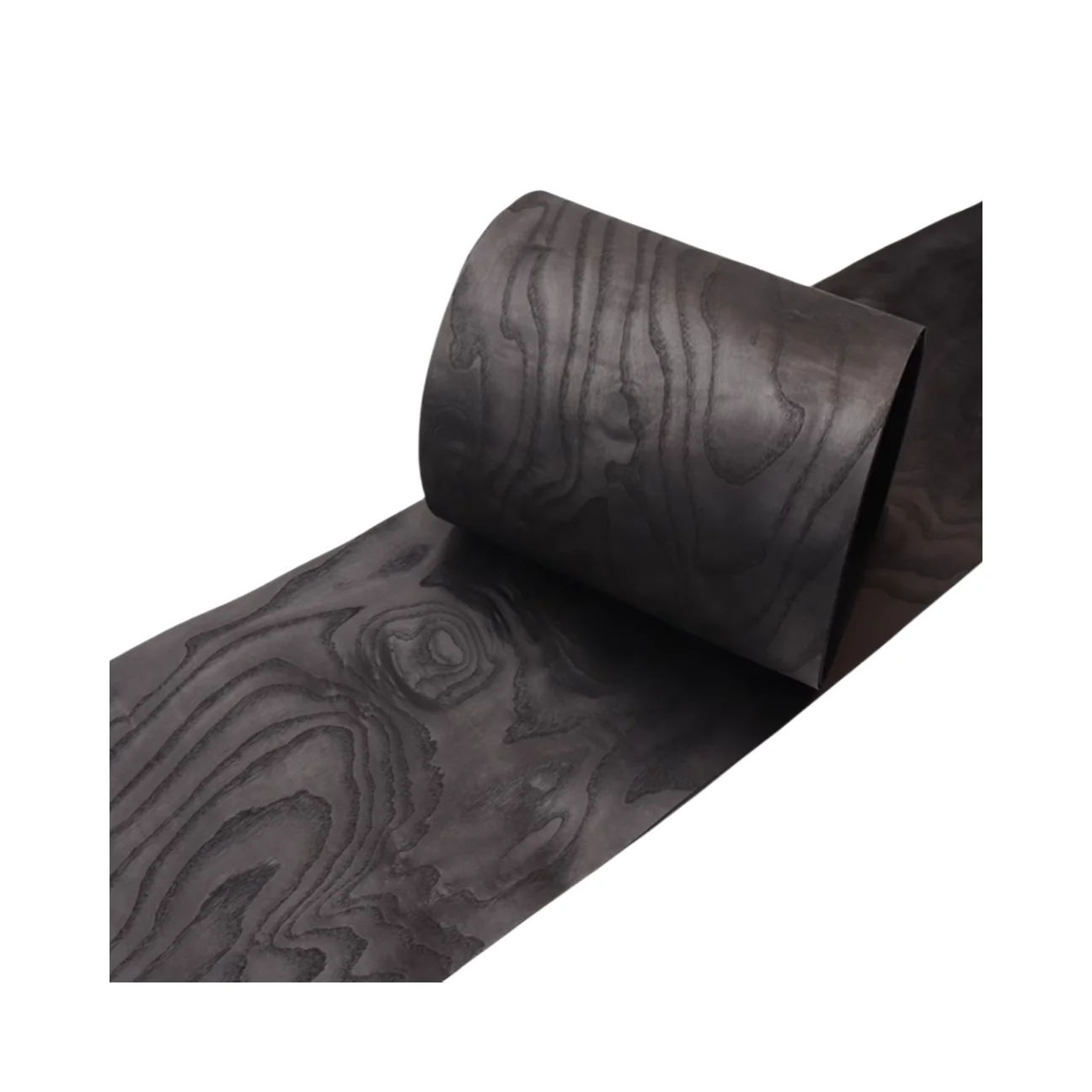 Length:2.5m Width:300mm T:0.3mm Jet Black Dyed White Ash Random Grain Solid Wood Veneer DIY Home Cabinet Door Speaker Decor