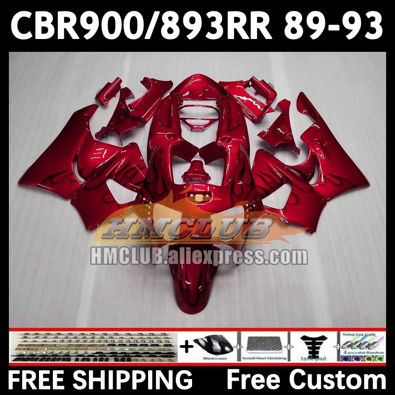 Fairing For HONDA CBR 893RR CBR900RR CBR900 CBR893 RR 71No.164 CBR893RR red flames 89 90 91 92 93 1989 1990 1991 1992 1993 Body