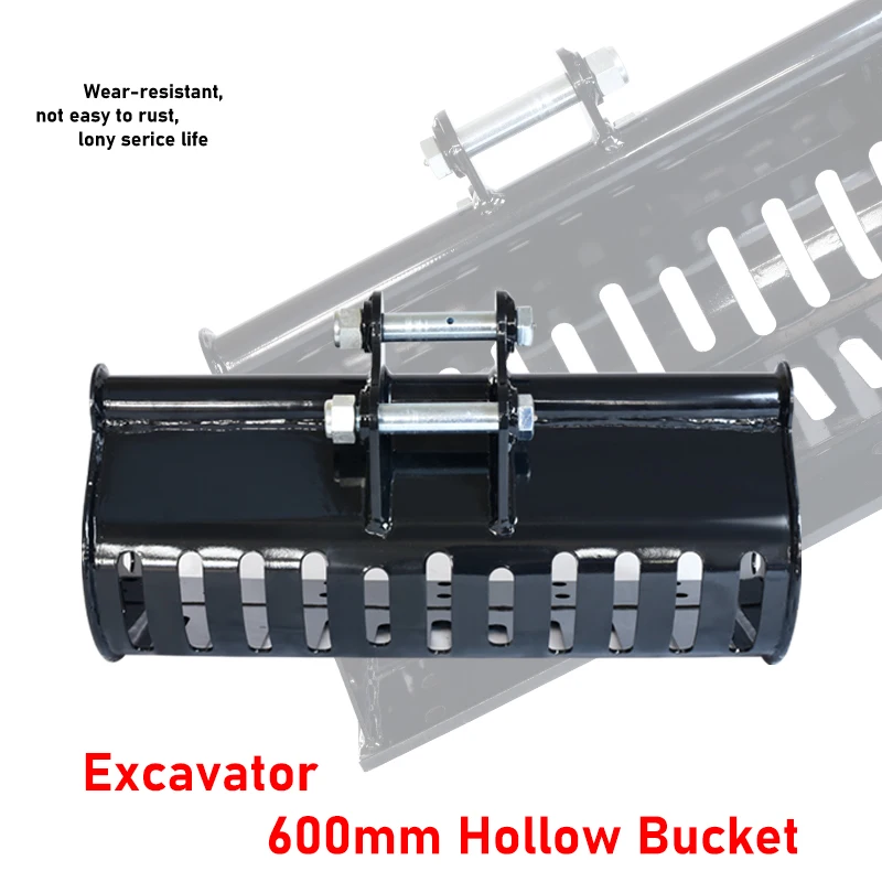 Mini Excavator 600mm Hollow Bucket, Small Excavator Bucket Attachment, Excavator Accessories, Suitable For 1-3 Ton Mini Digger