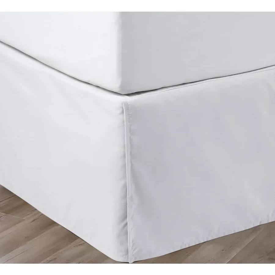 تنورة سرير متدلية مقاس 18 بوصة مقاس كوين لديكور غرفة النوم الحديثة على طراز منصة مع مقاس آمن ومظهر كلاسيكي أنيق #1