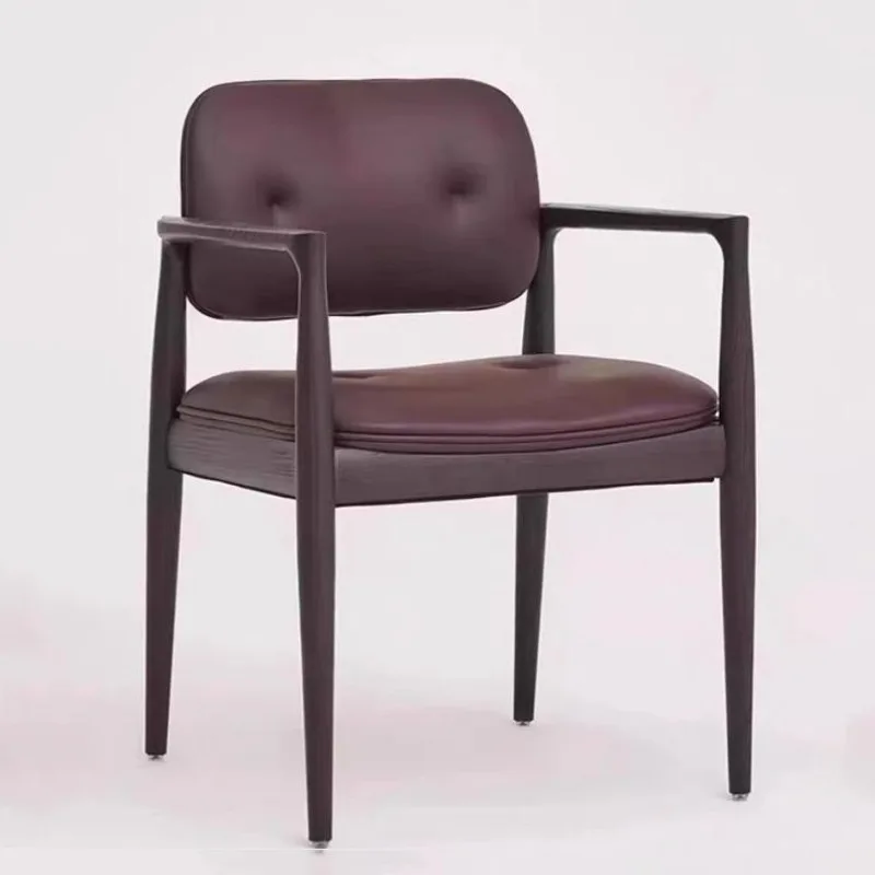 كرسي بذراعين إيطالي عتيق بسيط يستخدم من الخشب الصلب كرسي مسند ظهر بسيط مريح وأثاث مطعم متين #3