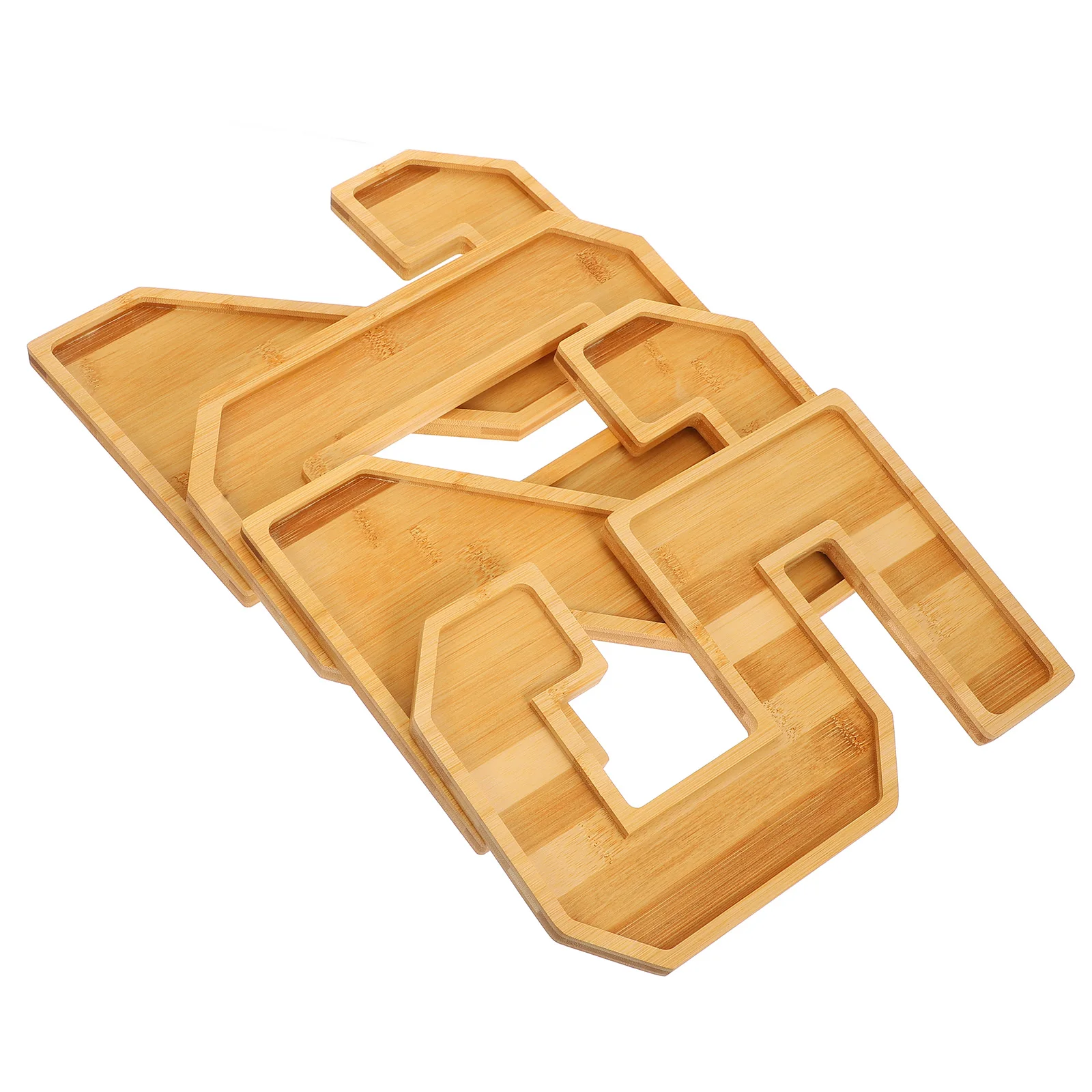 

2025 Number Shape Wood Food Platter Serving Charcuterie Board Snack Storage Tray Household Fruit Tray Kitchen Plate Dessert