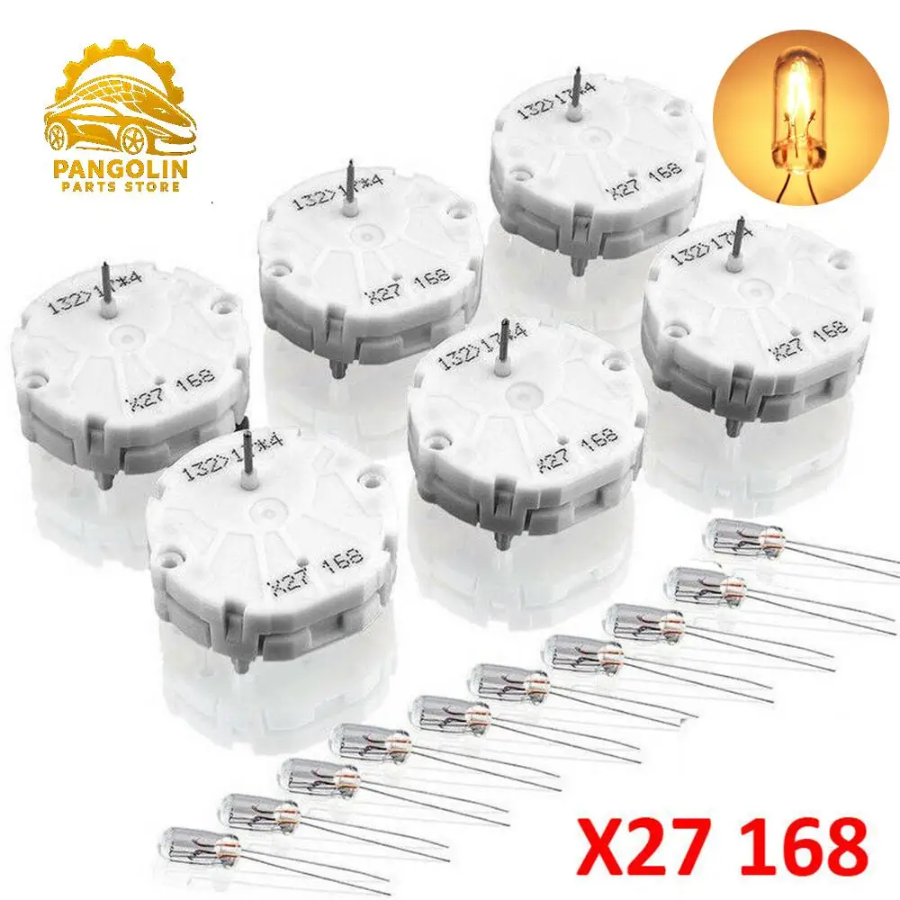 6PCS X27 168 Stepper Motors + 10PCS Backlight Bulbs Kit for GM GMC Chevy Instrument Cluster Repair Switec Replacement