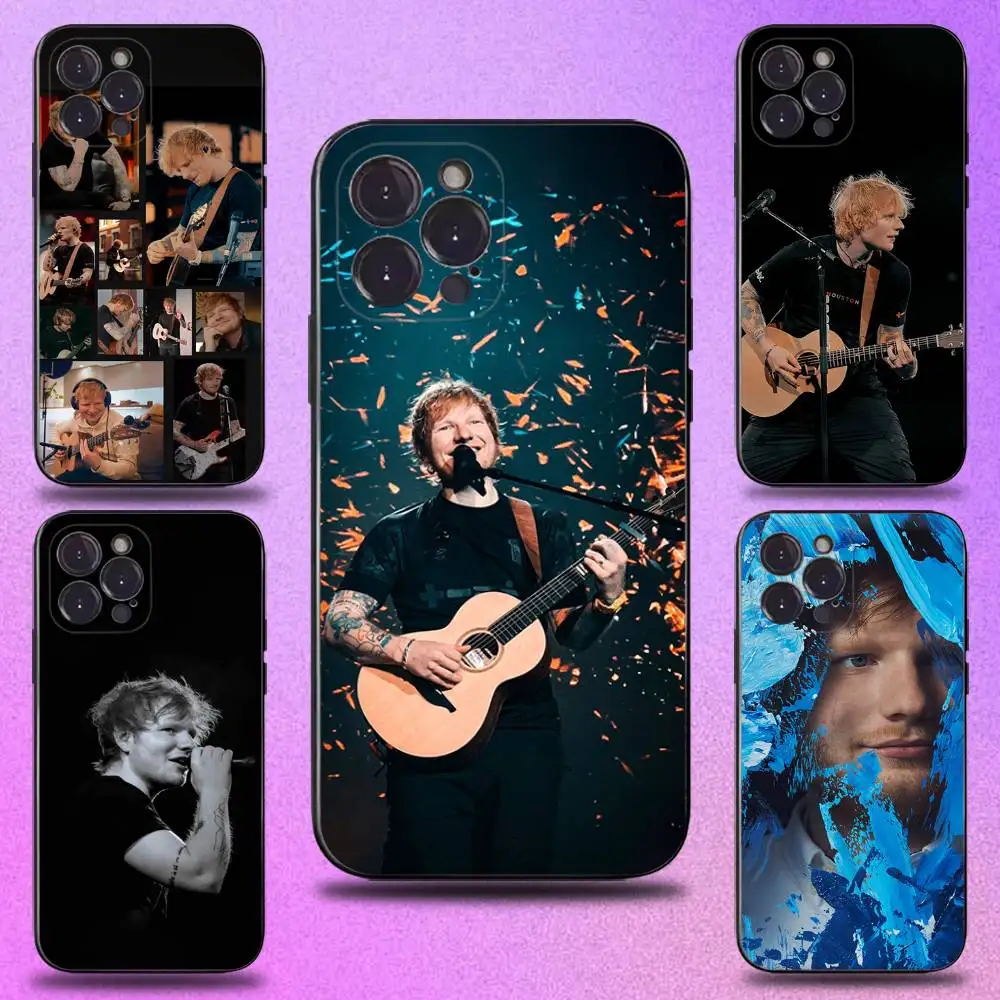 

Singer E-Ed Sheeran Phone Case For iPhone 17,16,15,14,13,12,11 Plus,Pro Max,XS,X,XR,SE,Mini,8,7,Soft Silicone Black Cover