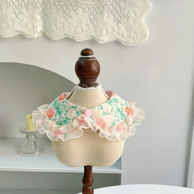 Pet Flower Collar Rose Bib Cat Dog Drool Towel Pet Shawl Teddy Bear Small Dog Scarf Dog Accessories for Small Dogs Puppy view 5