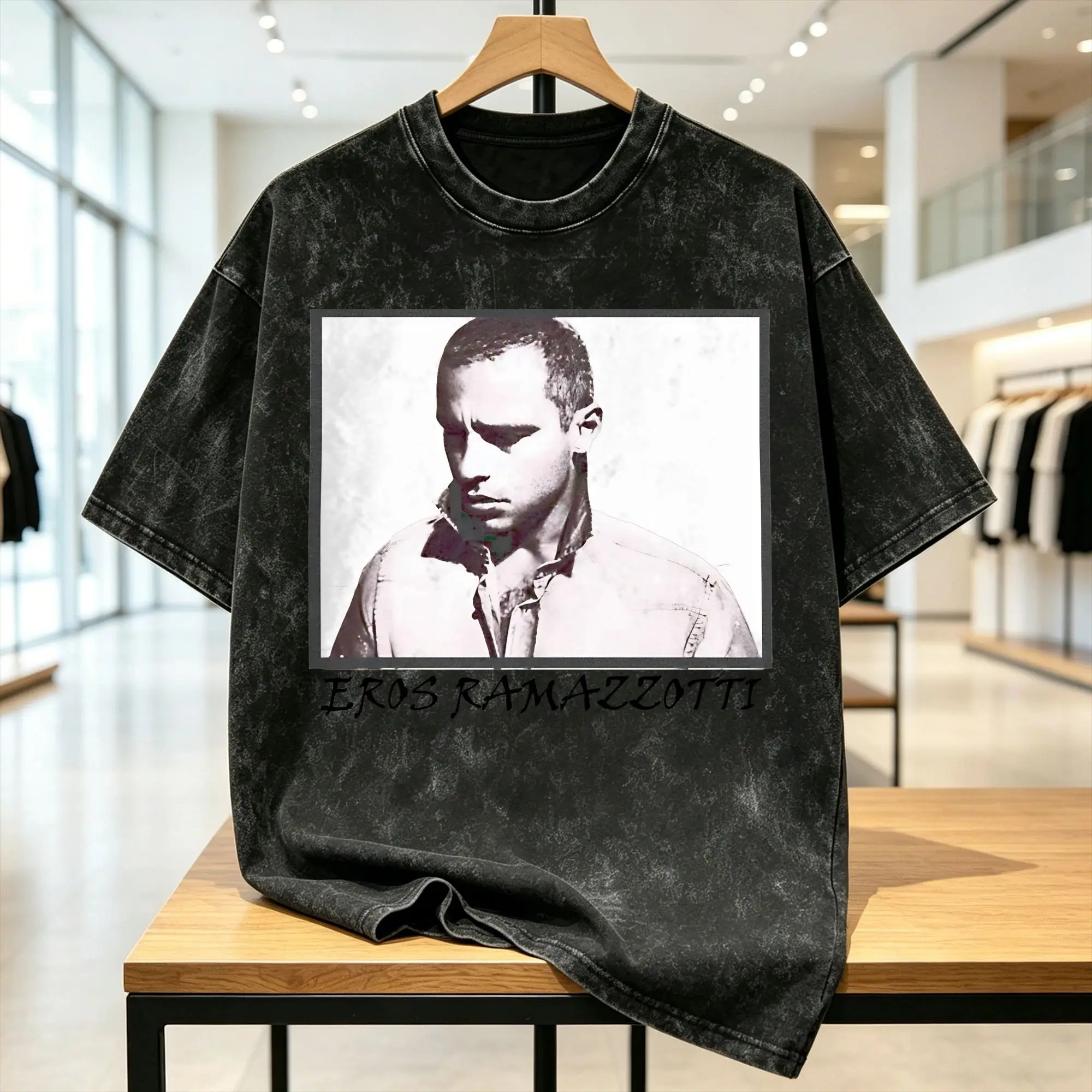 Camiseta Eros Ramazzotti, camisetas novedosas del cantante italiano, camiseta clásica Y2K de manga corta, ropa informal de verano con cuello redondo, ropa de gran tamaño