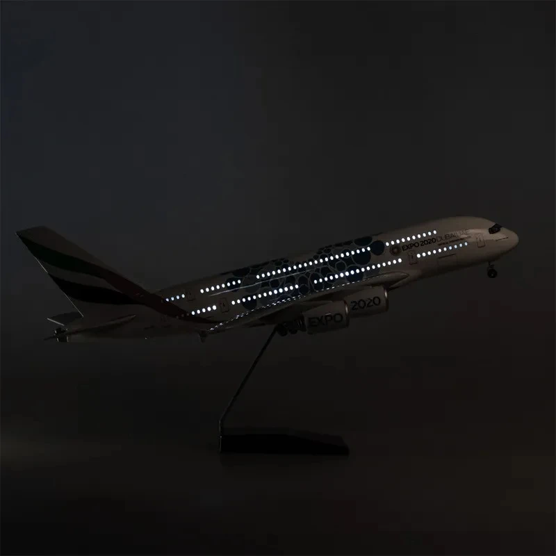 New 1:160 Scale Model Diecast Resin Emirates Expo 2020 DUBAIAUE Airlines Airbus A380/B777 Airplane Collection Display Toys image 3