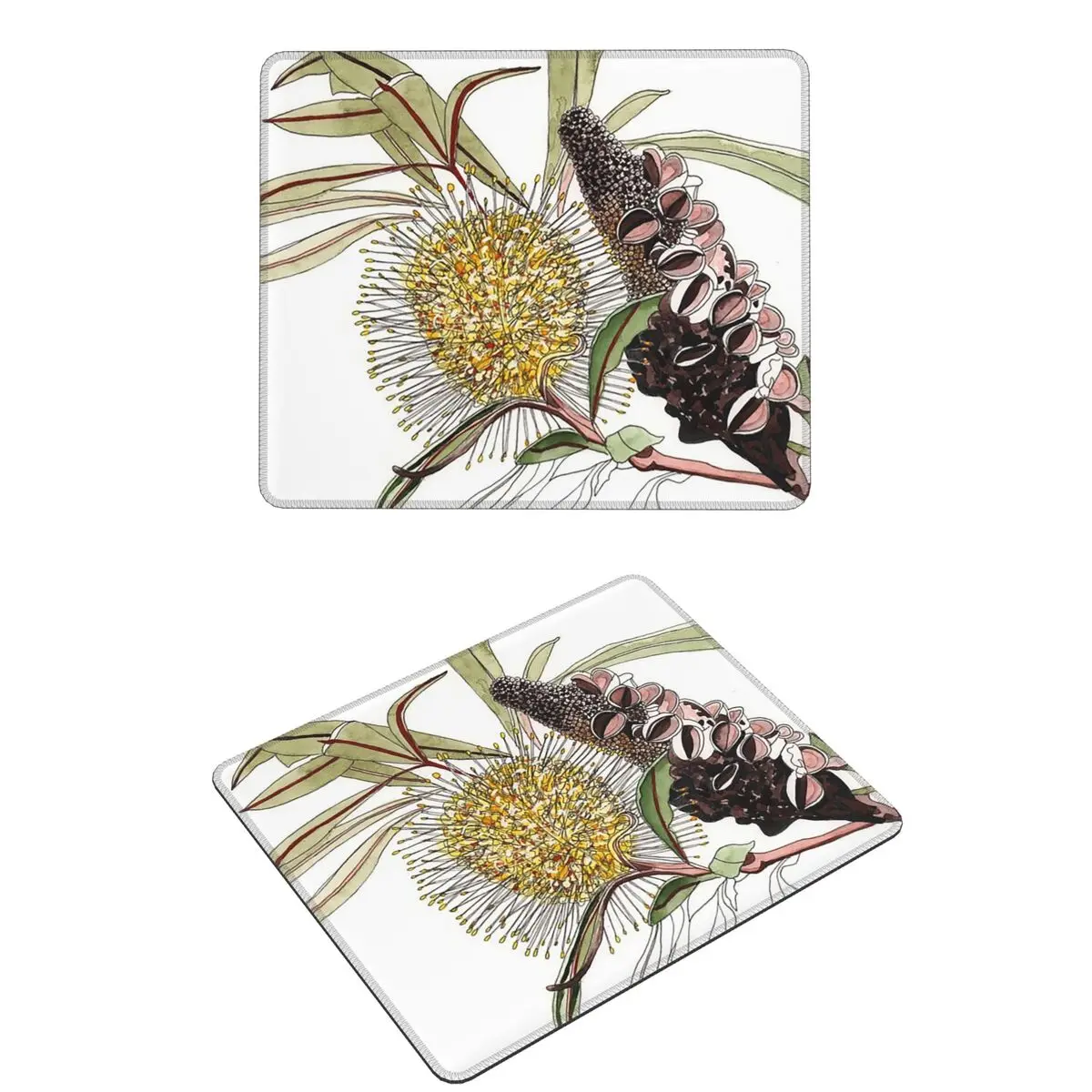 

Банксия Цветочная стручка Австралия Флора Желтый коврик для мыши Компьютерная клавиатура Коврик для мыши Игровой коврик для ноутбука Настольный коврик Настольные коврики