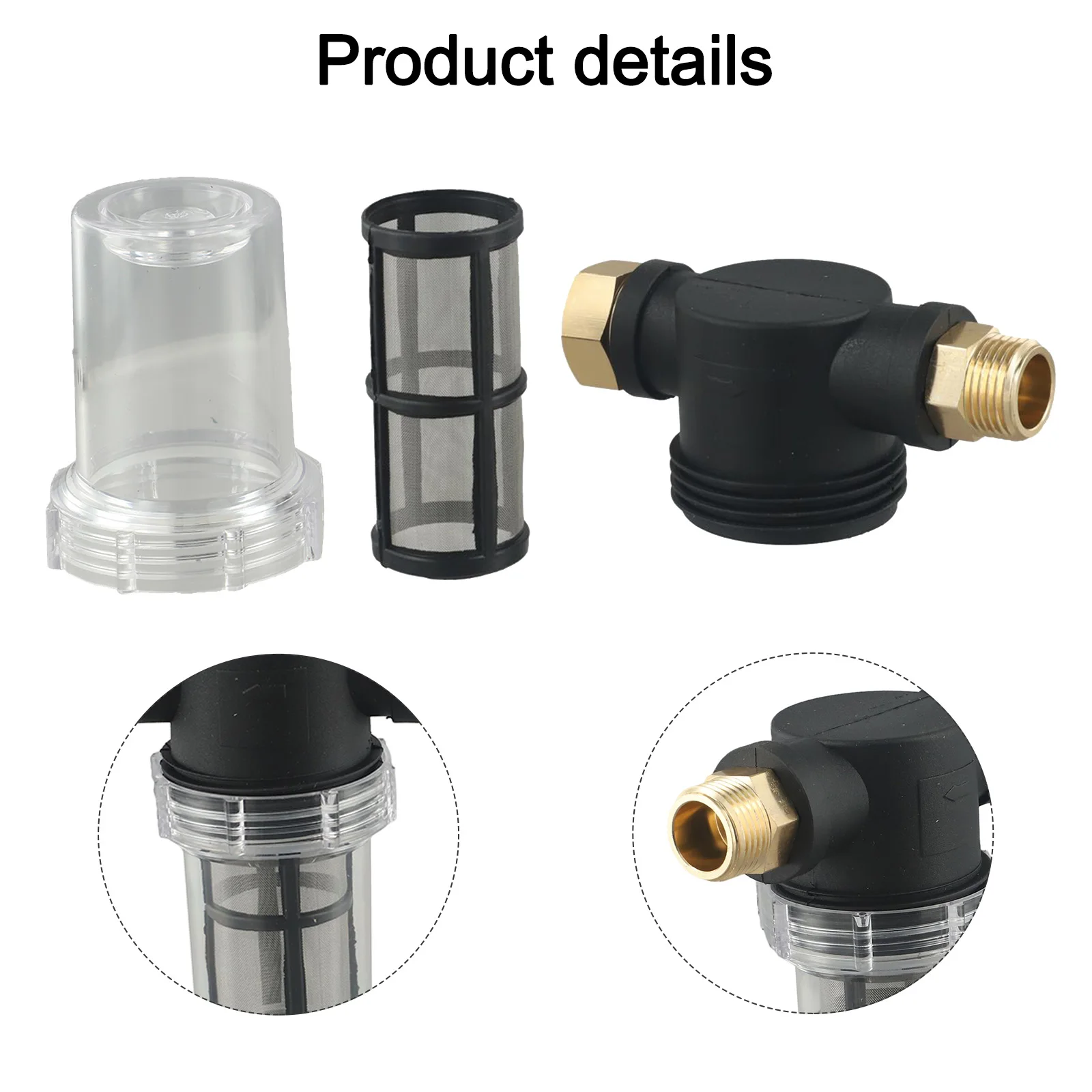 Garden Pond Filter 3/4 Inch Pipe Filter Garden Maintenance Transparent Housing Debris Removal Easy To Maintain