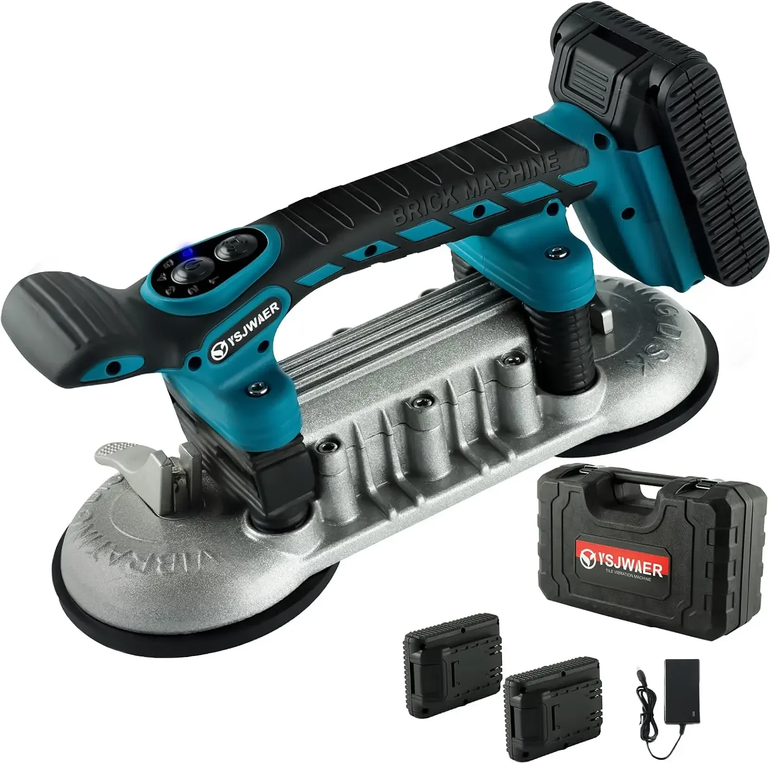 Tile Installation Tool Vibration Machine - Double Suction Cup Vibrator Handheld Tiling Leveling Laying 12000mAh 24000r/min 6