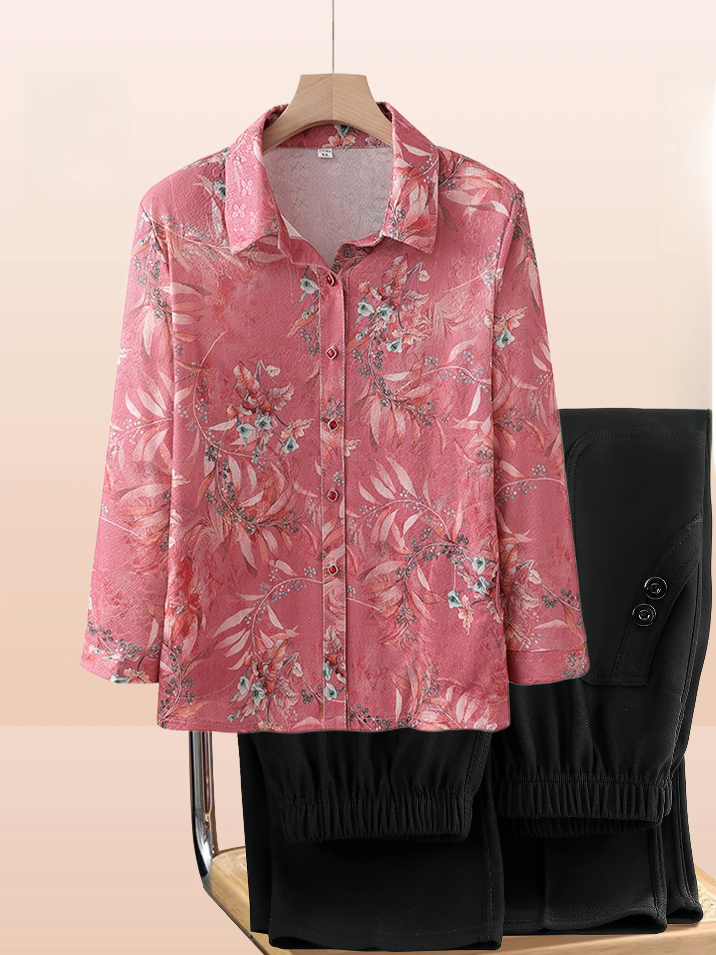 

Летний повседневный топ с длинным рукавом для женщин среднего и старшего возраста, комплект для мам, тонкая блузка для пожилых женщин, маленький размер