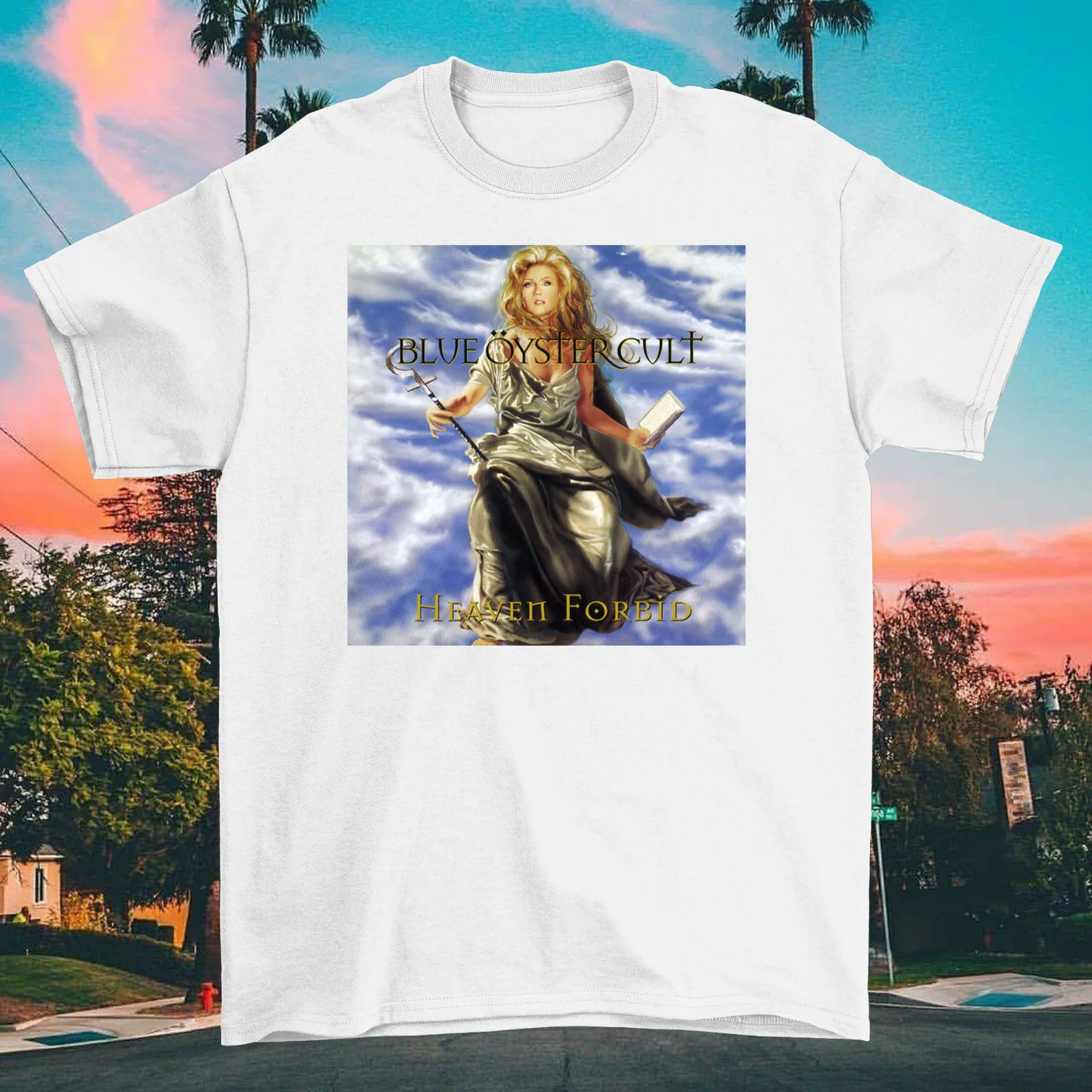 BLUE OYSTER CULT Heaven White T Shirt