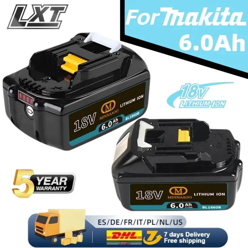 🔋 マキタ純正リチウムイオン充電式バッテリー 6AH/5AH 18V bl1860BL1830BL1850BL1860b 電動工具用バッテリー。