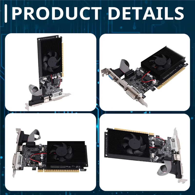 

GT 610 1G сверхбыстрая видеокарта 1 ГБ 64 бит DDR3 810/500 МГц PCI-E 1,1 X16 настольный небольшой корпус игровая видеокарта для ПК