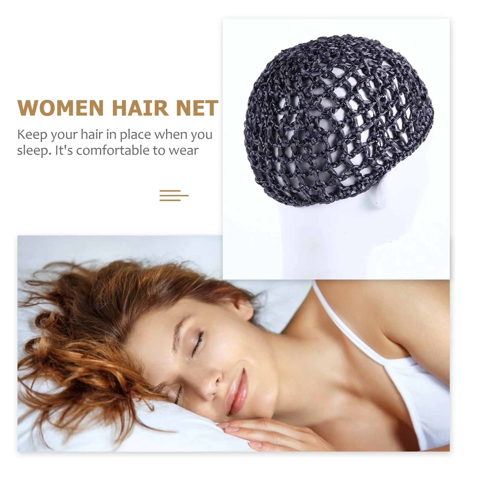 

6pcs Women Sleep Hat Mesh Crochet Hair Net Lady Nets Random Color Durable Comfort Foldable Travel Practical Gift
