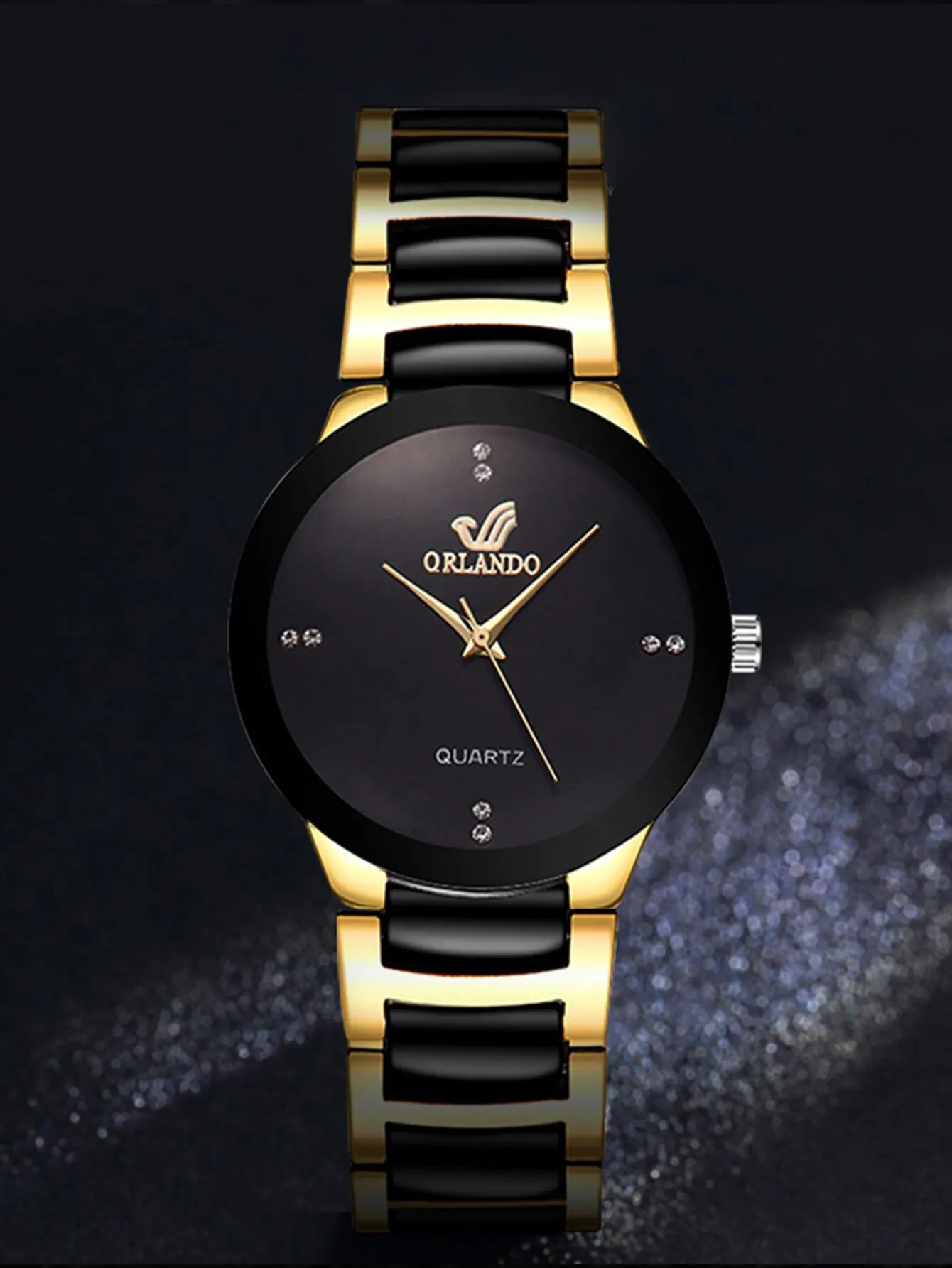 Women\'s Watch Fashion Versatile Room Gold Steel Band Quartz Watch