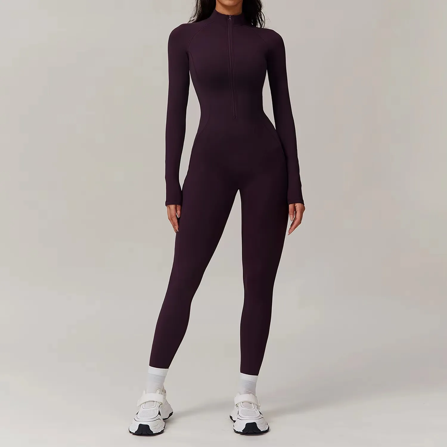 

Zipper Long Sleeve Jumpsuit Gym Sportswear Women Yoga Boilersuit Women Sports Jumpsuit Fitness Rompers Stretch Workout Bodysuit