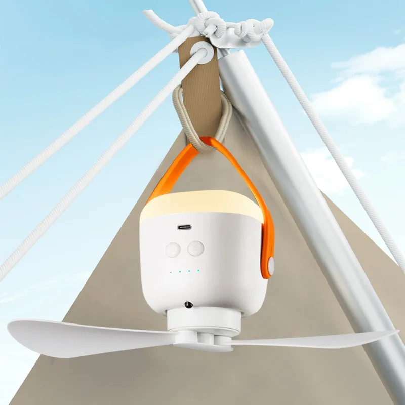 Portable Hanging Mini Rechargeable Fan With Night Light, Multifunctional Fan For Camping & Outdoor Activities