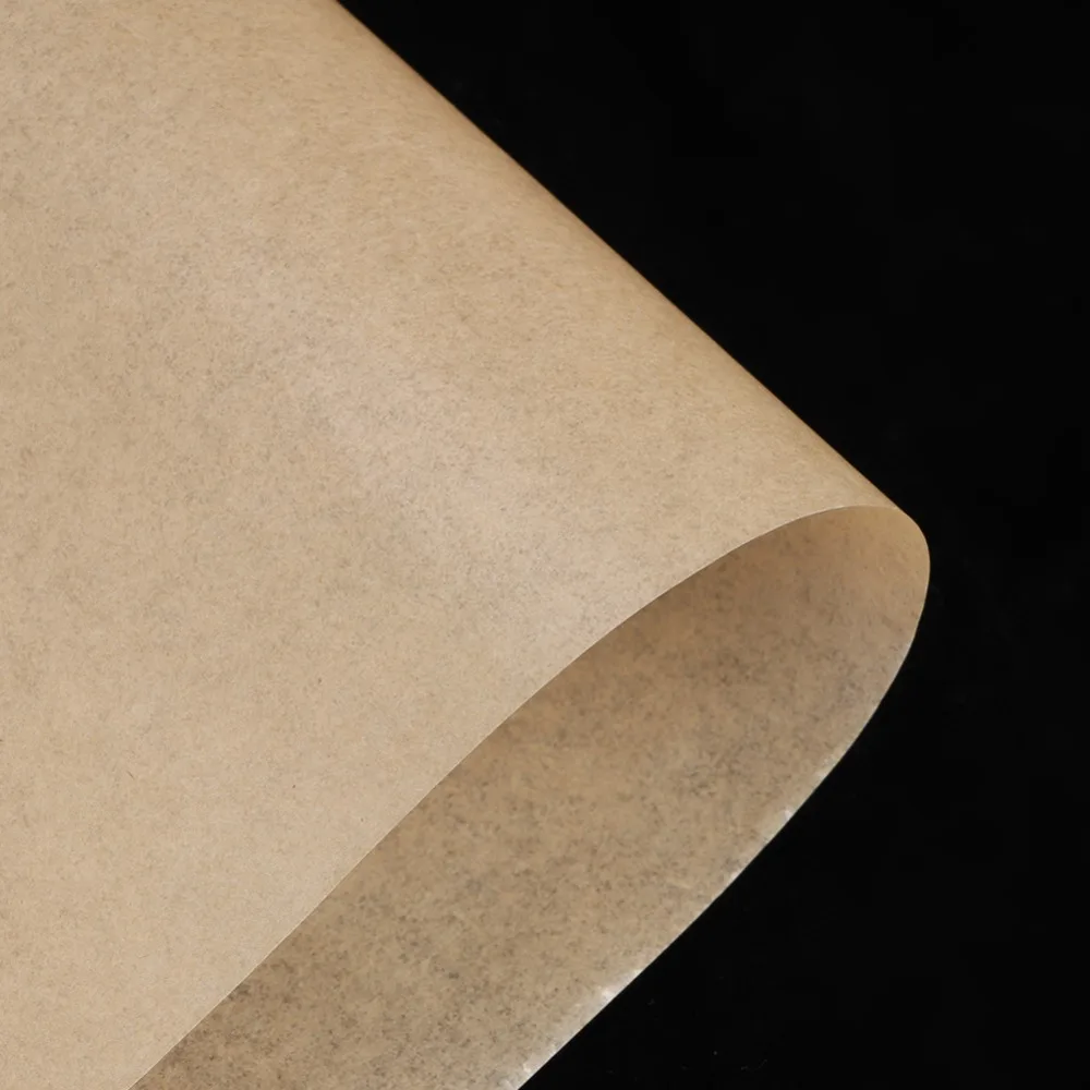 100pcs Paper BBQ Tray Liner Paper Non-Stick Surface Silicone Coated Barbecue Paper Brown Parchment Paper Sheets