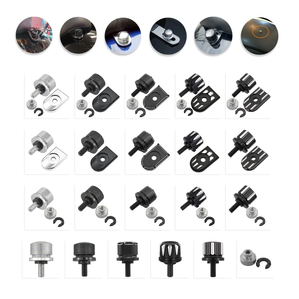 Motorcycle Rear Fender Seat Bolt Tab Screw Nut Knob Cap Cover For Harley Sportster XL Dyna Bob Softail Fat Boy Touring Glide CVO