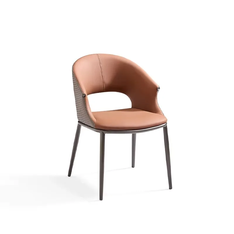Wholesale cheap modern luxury dining chair set imitation leather stainless steel legs high-end restaurant home dining chair
