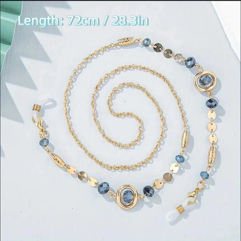 Rhinestone Glasses Hanging Chain Ocean Blue Anti-Loss Glasses Straps Portable Fashionable Sunglass Lanyard Straps Sunglass - view 6