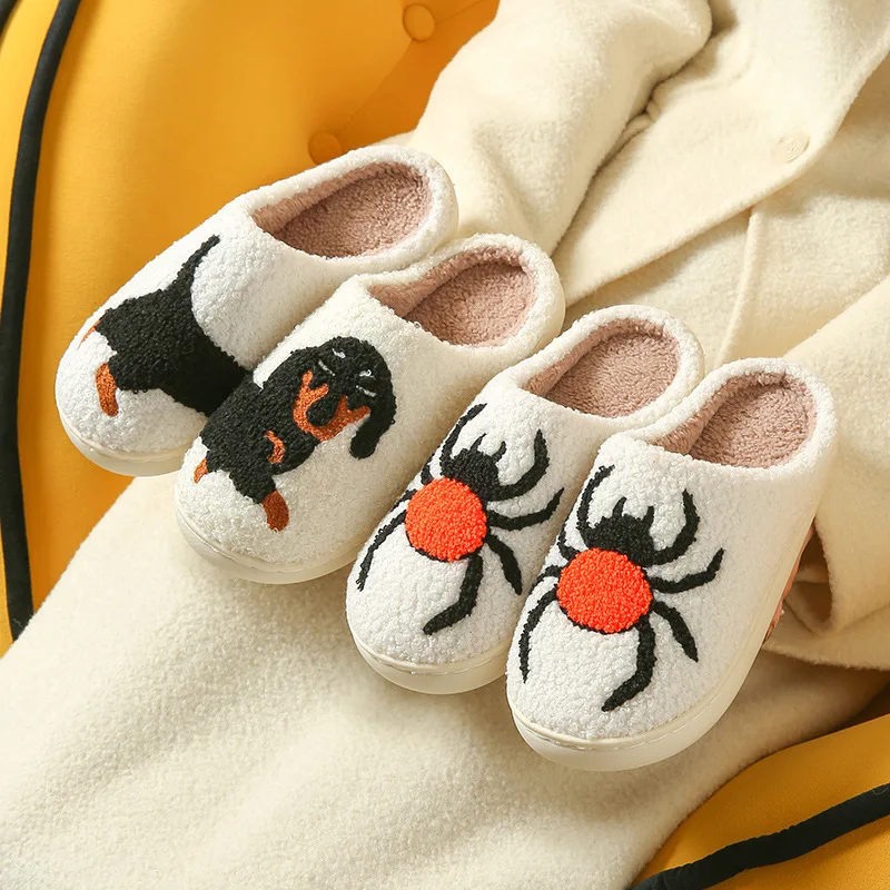 

Cartoon Cute and Interesting Dachshund Dog Women Slippers Indoor Warm Comfort Lightweight Bedroom Concise Winter Cotton Shoes
