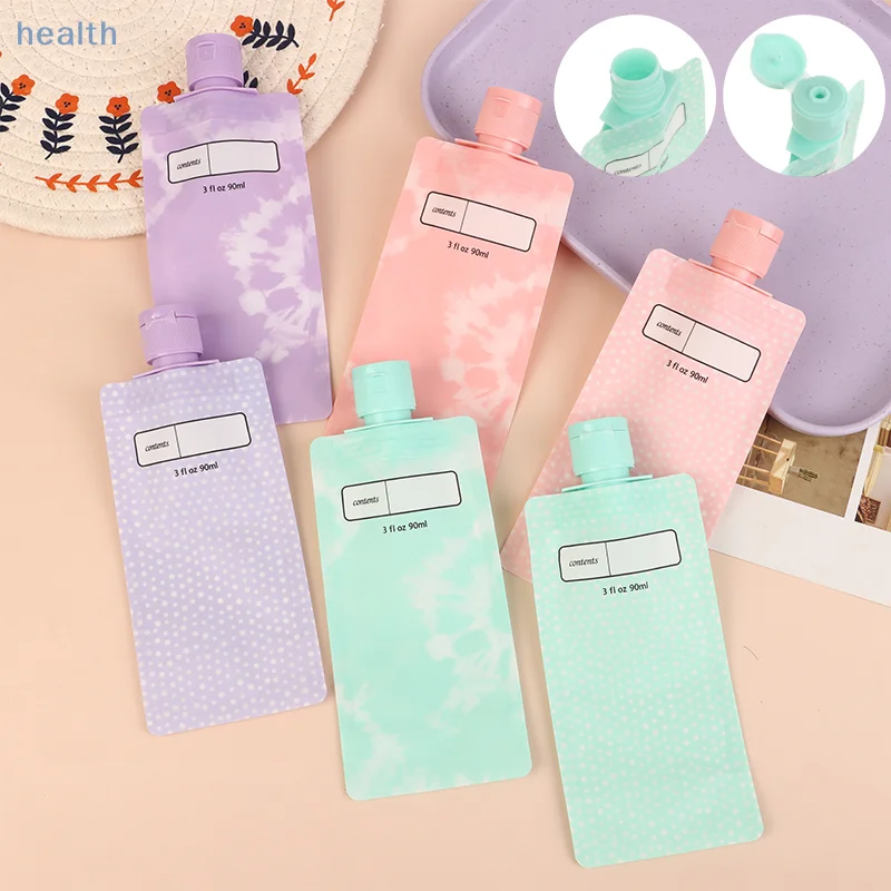 

1pcs 90ml Travel Empty Squeeze Bag Lotion Dispensing Bags Reusable Liquid Leakproof Shampoo Cosmetic Storage Bottle