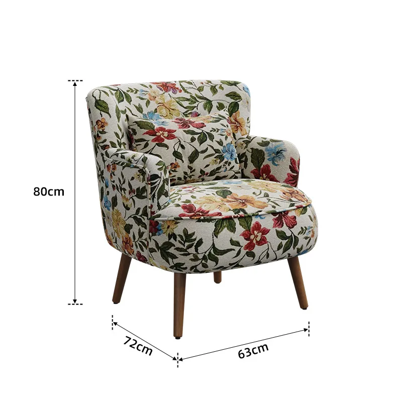 Retro Einzelsofa Stuhl Zuhause Wohnzimmer Balkon Freizeit Einzelstuhl Tiger