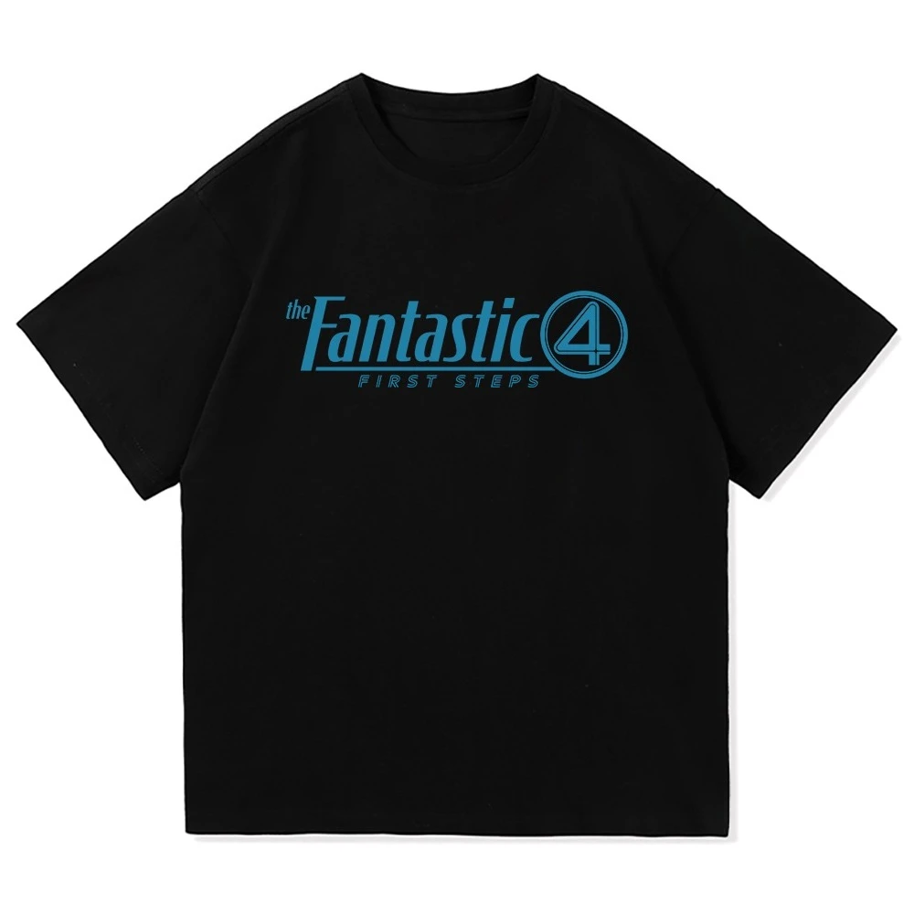 

Summer Fantastic Four Step 1 T-shirt 2025 Movie Harajuku Men and Women's Universal High-quality Cotton Top Gift Pattern T-shirt