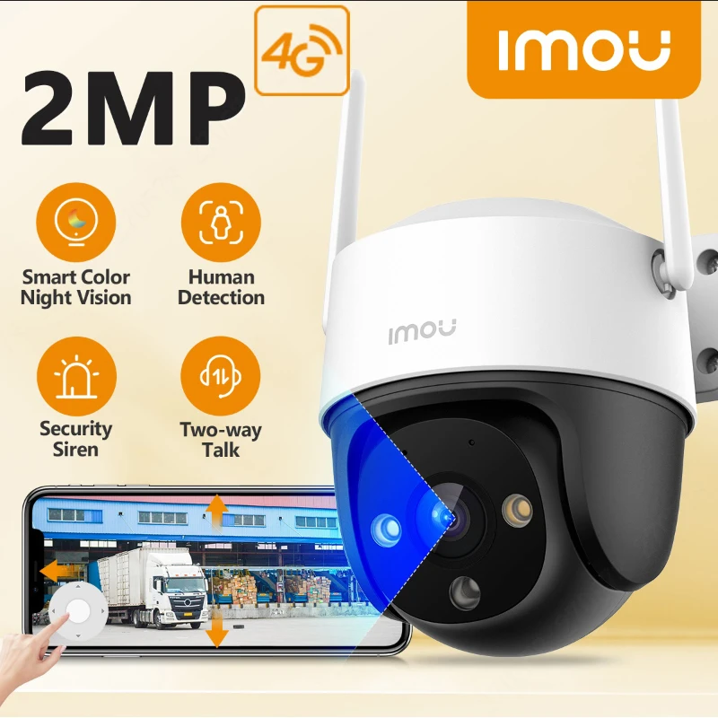 IMOU Cruiser 4G 2MP Outdoor Camera 360° PTZ Smart color Night Vision Wi-Fi IP66 Human Detection IP Surveillance Camera CCTV