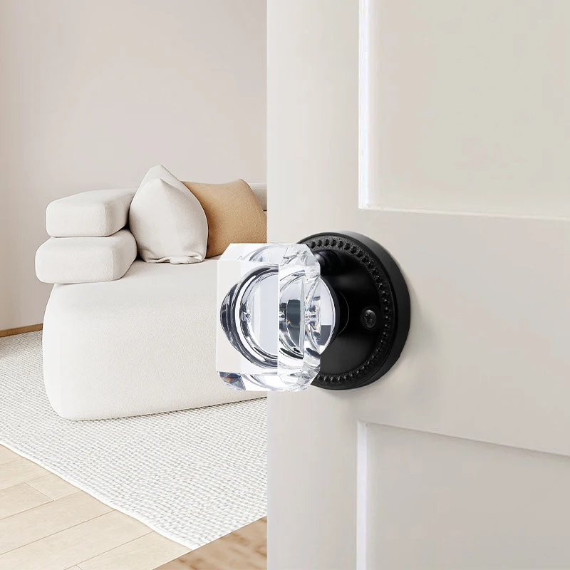 Imagem -05 - Cristal Interior Porta Knob Lock Privacidade Lock Quarto Casa Hotel Banheiro Quarto