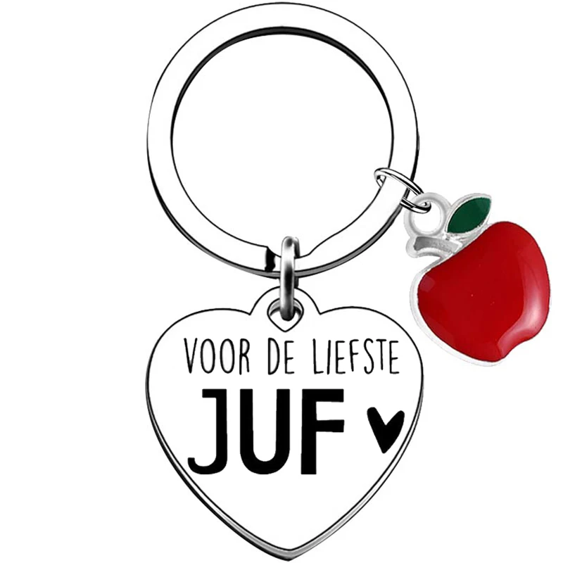 Heart Dutch liefste juf Teacher Appreciation Gifts Women Teacher Keychain, Teacher Christmas Gifts Valentine's Day Gift