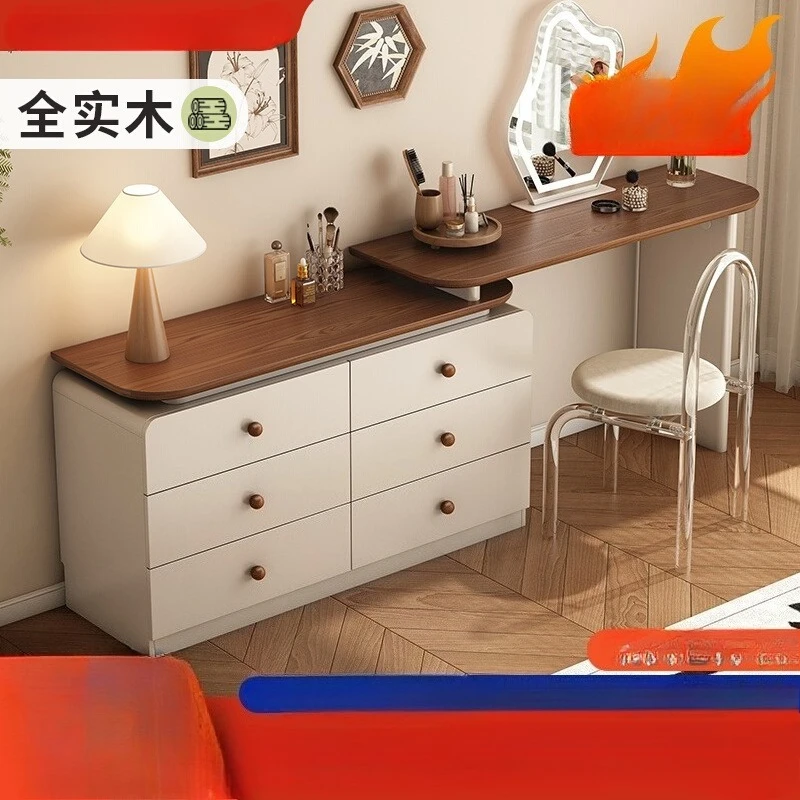 

All solid wood dresser, chest, integrated modern bedroom, simple makeup table, small apartment, corner dresser at the end of the