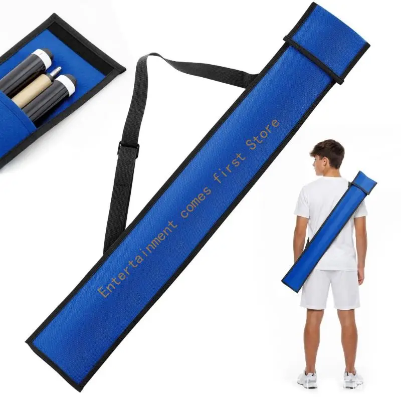 Woven Billiard Cue Carry Sleeve for Routine Transport, Single Pool Cue Bag with Flap Opening and Shoulder Strap Carry 55KD