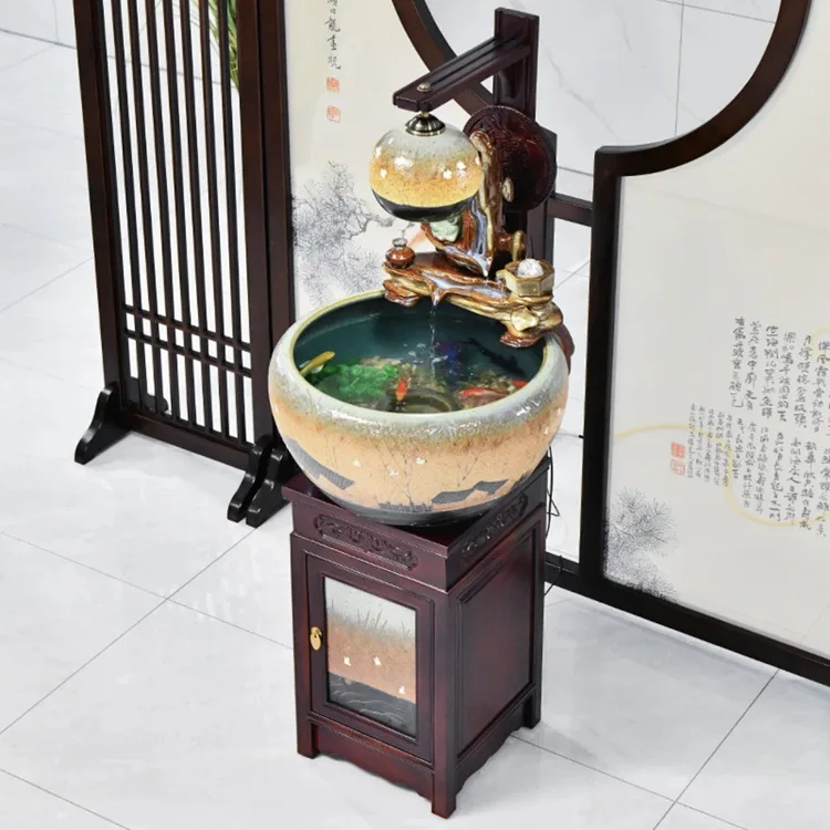 

Medium, goldfish tank, floor, fish tank, household, entrance, living room