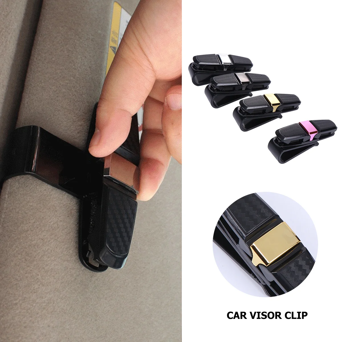 

4 шт., автомобильный козырек, зажим для солнцезащитных очков, простой в использовании крепление для солнцезащитного козырька, автозастежка, кронштейн для хранения, органайзер для очков