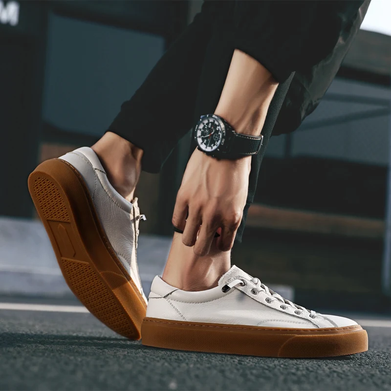 Youth Latest Trend Casual Leather Shoes Men's Sneakers Daily Commute Oxford Shoes for Men Flats Brand Men's Student Board Shoes