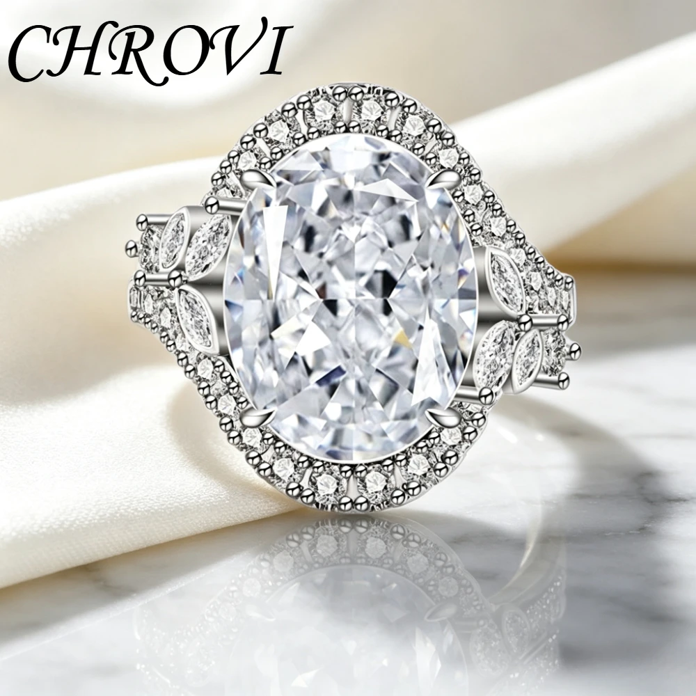 Exquisite 925 sterling silver gemstone ice flower oversized pigeon egg ring for women, set with high-carat diamonds, finger ring
