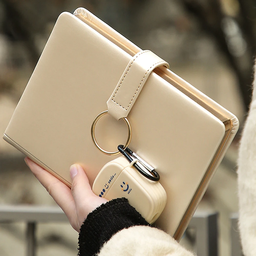 (Logo Can Engrave) B6/A7 Solid Color Pocket Notebook, Notepad, Student Travel Diary Buckle, Meeting Record Book, Hand Ledger