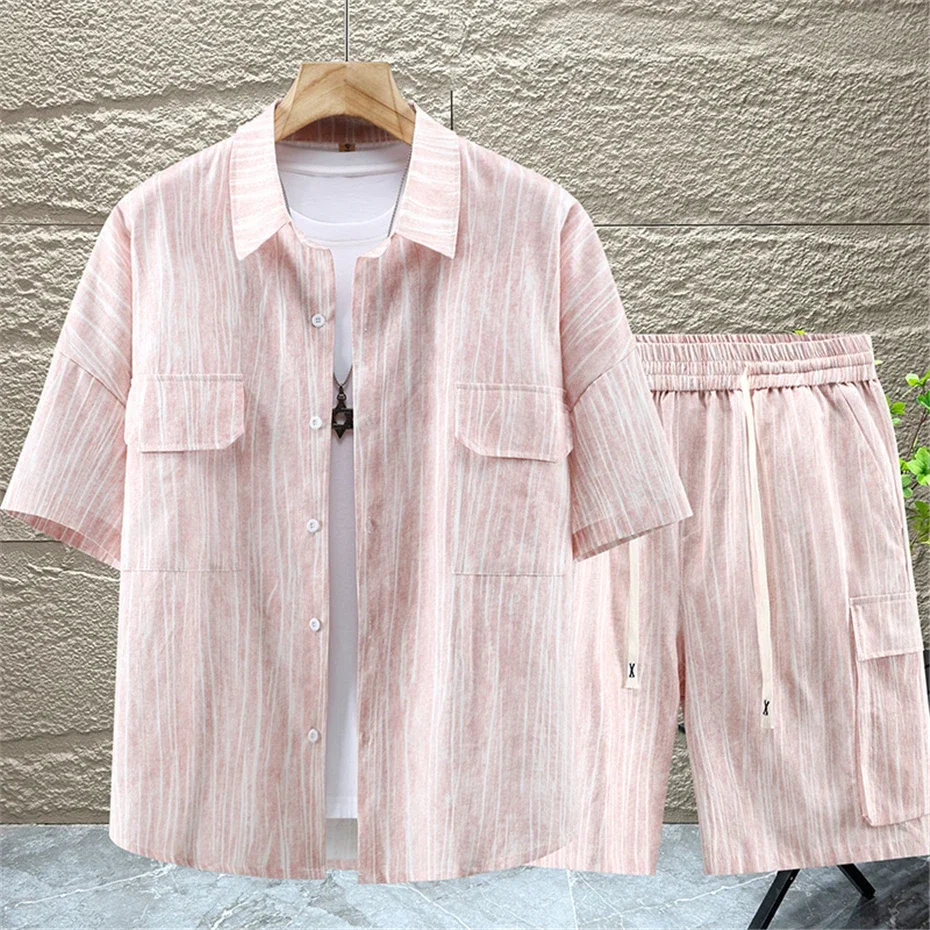 

DIANRUO Plus Size 12XL Summer Tie-dye Sets Men Casual Fashion Cargo Shirts Shorts Suits Tracksuits Cotton 한국인 리뷰 많은 남자옷