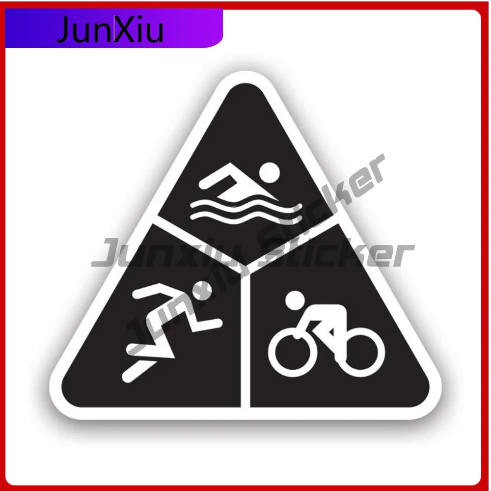

Bold Jdm Swim Bike Run Triathlon Sticker Decal American Made Uv Protected Tri Swimming Cycling Running Triathlete Car Decal Uv