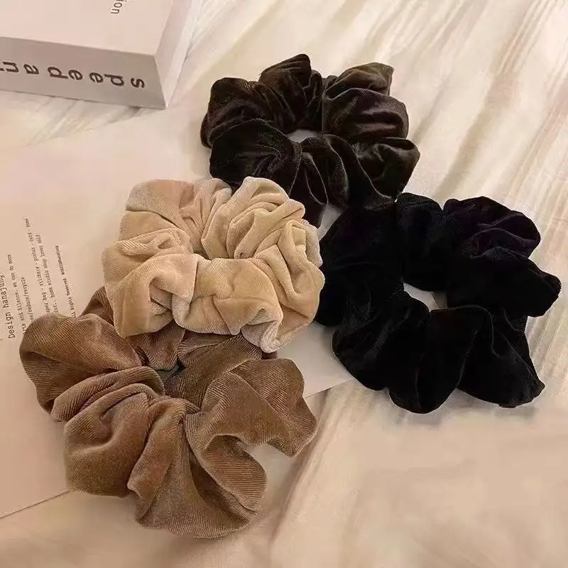 

Women Hair Scrunchies Vintage Velvet Solid Color Hair Rope for Girl Ponytail Holder Hair Accessories