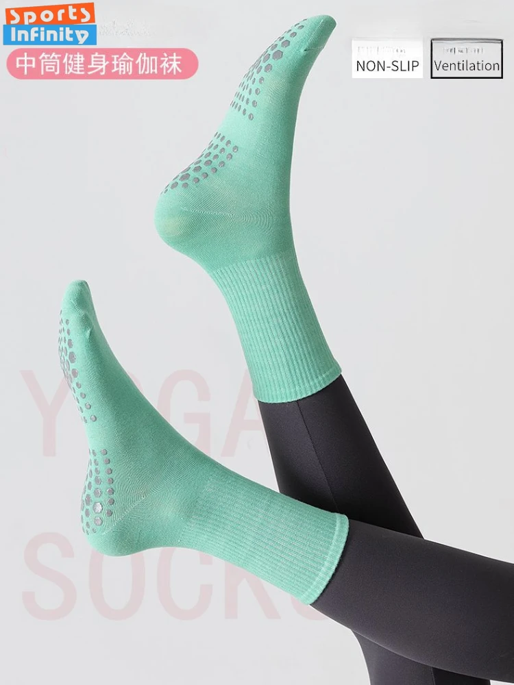 

Professional Yoga Socks Silicone Anti Slip Pilates Socks Cotton Breathable Women Indoor Fitness Trampoline Dance Sports Socks