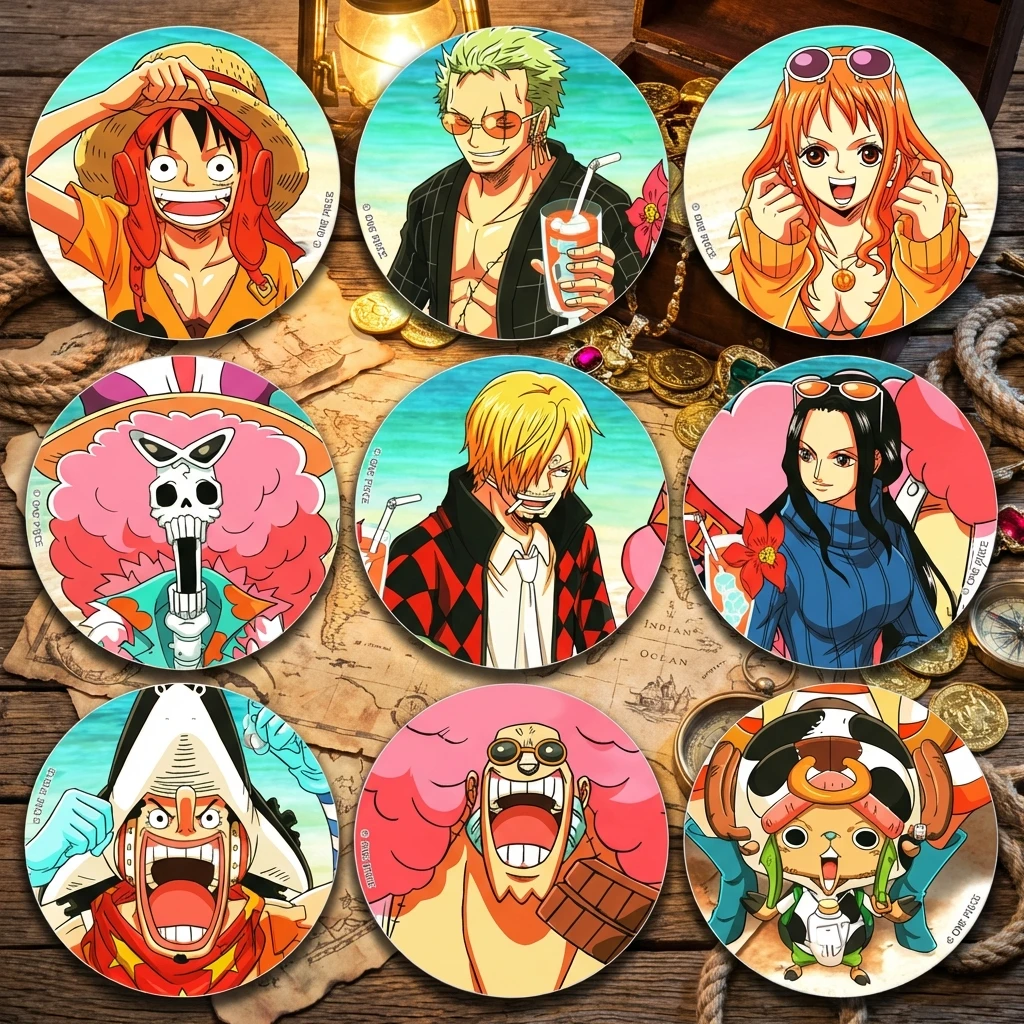 

One Piece Anime Badge Luffy Zoro Chopper Sanji Pirate King Merchandise Pin Brooch Cartoon Accessories Collection Gift Fans