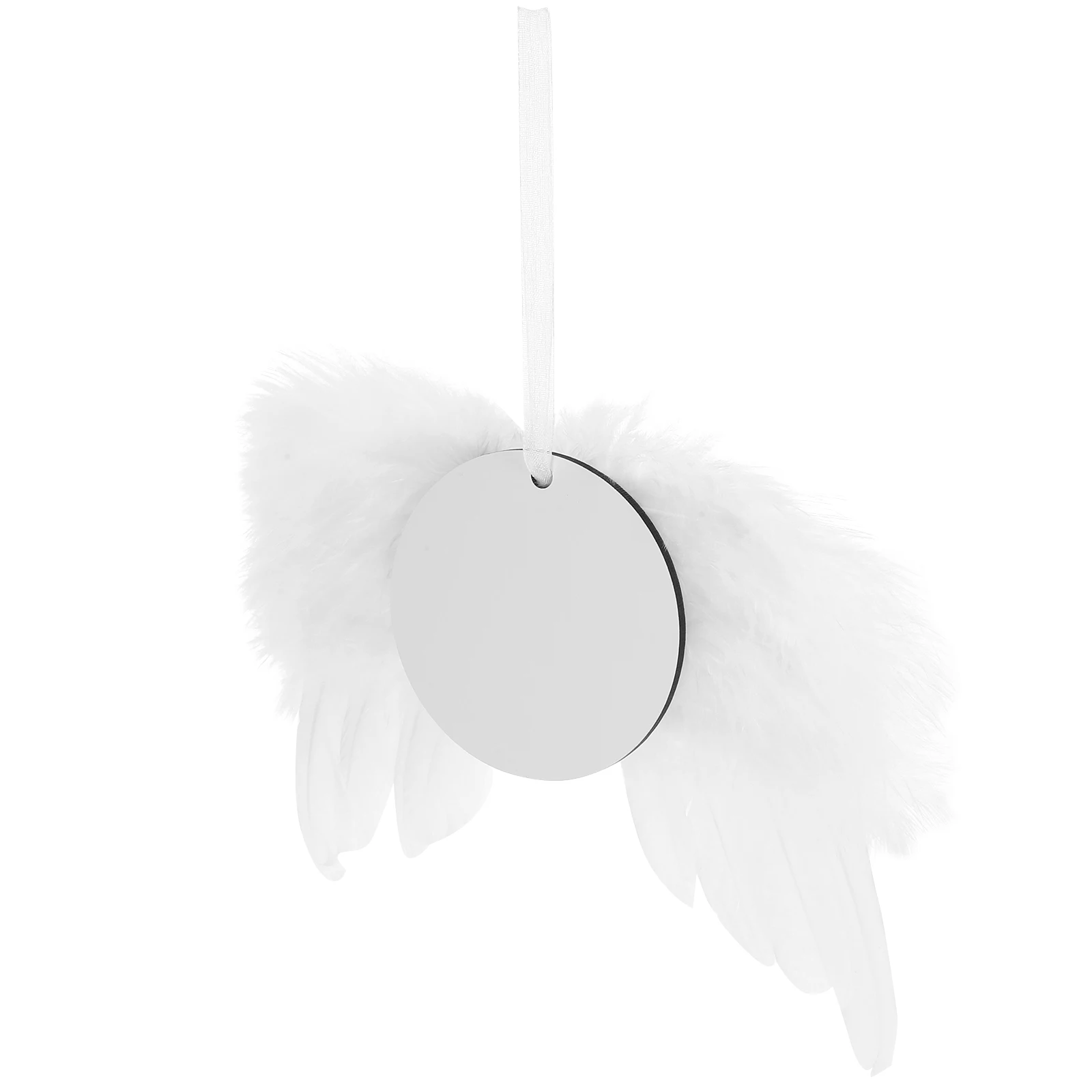 

12 Sets Christmas Decor Sublimation Blank Ornaments Ceiling Decorations Mini for Crafts Hanging White Tree Pendants Alloy Wings