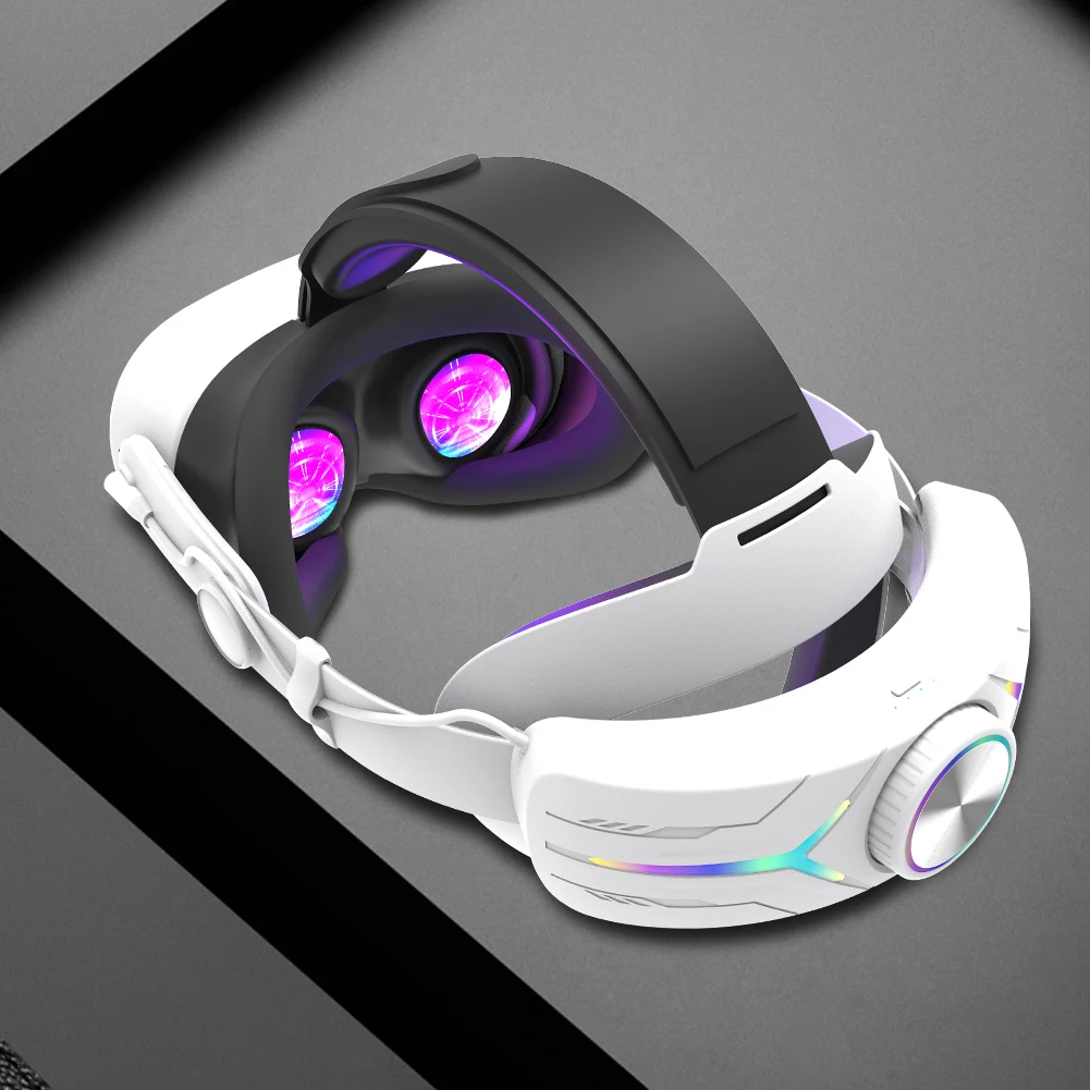 Adjustable RGB Head Strap 6000mAh Battery Extend VR Playtime VR Accessories Strap Enhanced Support and Balance for Meta Quest 3S