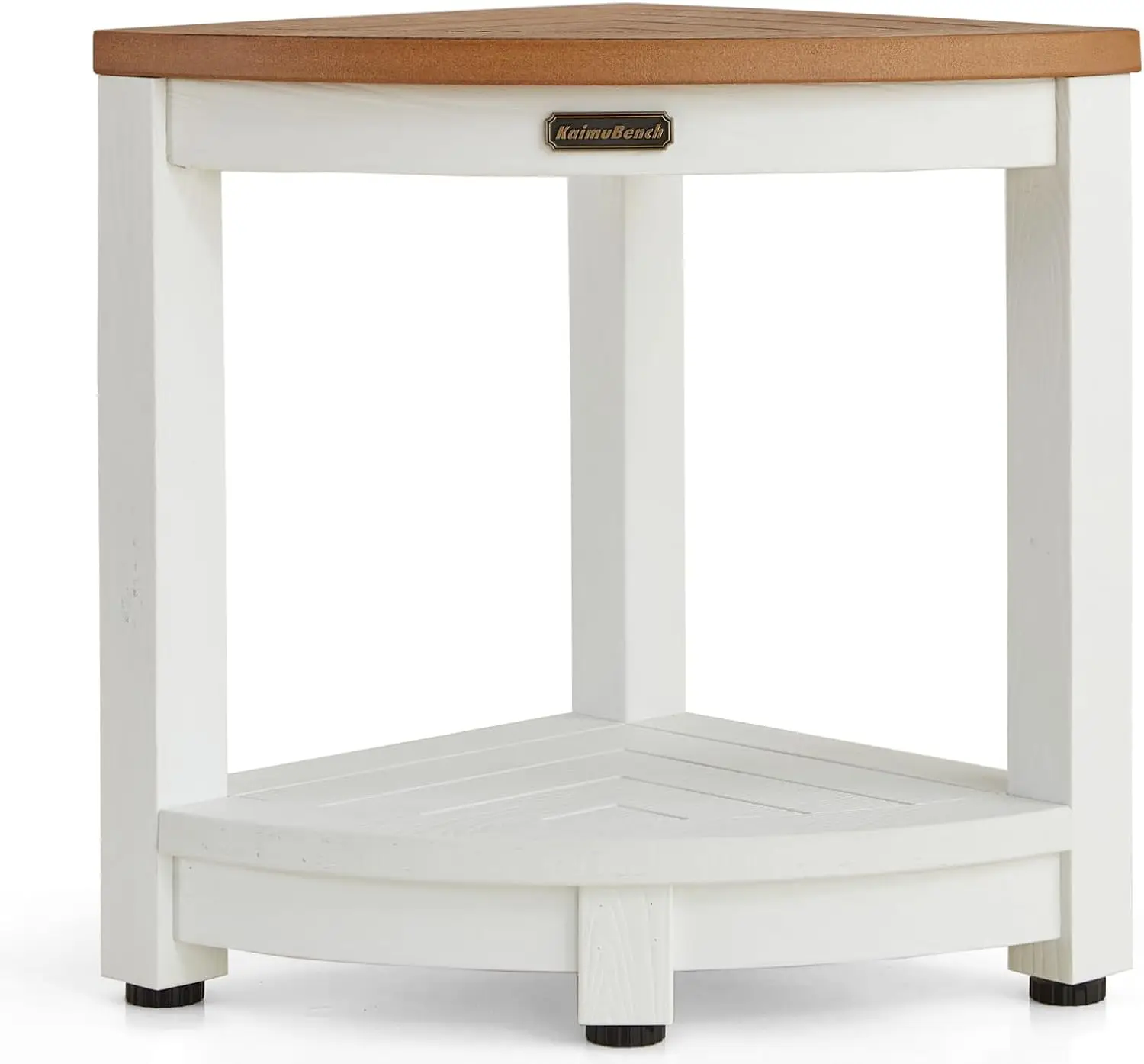 

Waterproof Corner Shower Stool with Storage Shelf, Adjustable Feet, 500LBS Capacity for Bathroom Use