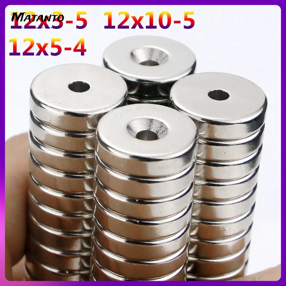 10/20/30/50Pcs 12x3-5 12x5-4 12x10-5mm Round Hole Magnet N35 Countersunk Super Powerful Strong Permanent Magnetic Imane Disc