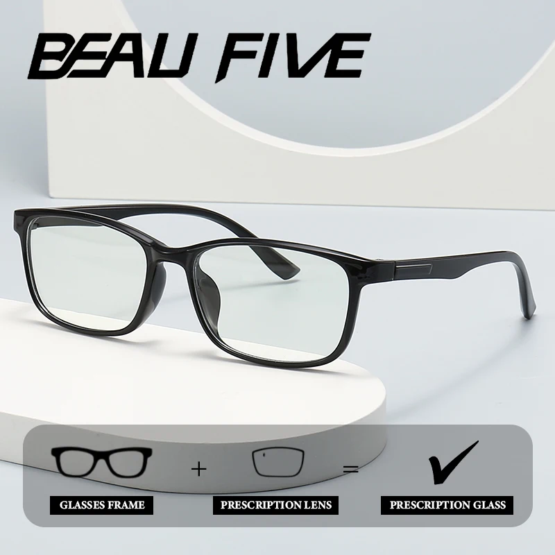 BEAU FIVE نظارات جديدة أنيقة للجنسين مربعة بسيطة لركوب الدراجات تقدمية متعددة البؤر قابلة للتخصيص رقمية TR90 فوتوكروميك 1238 #1